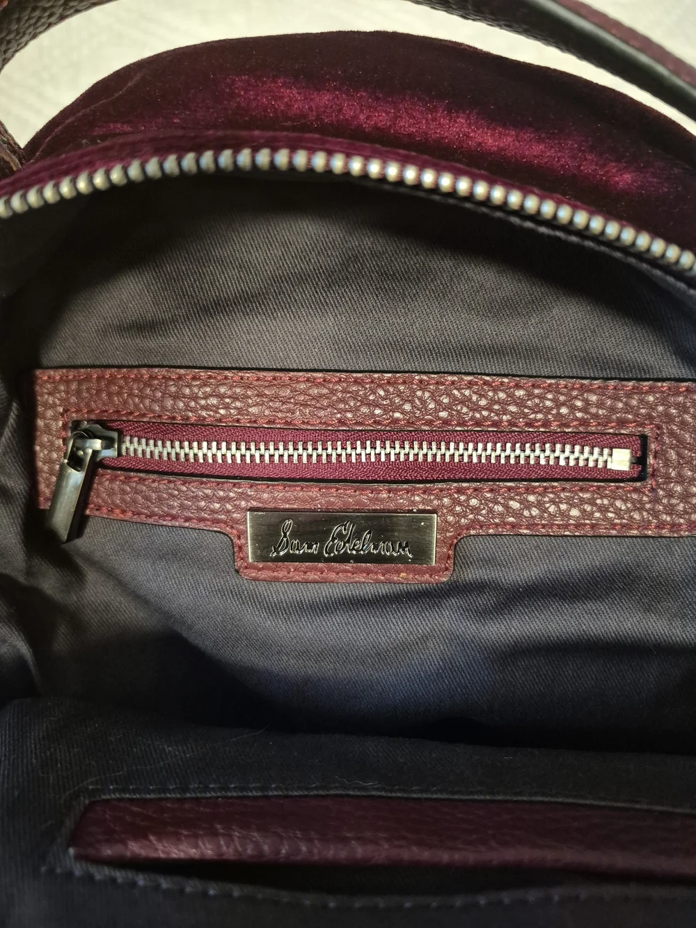 Sam Edelman Sammi Cranberry Velvet Studded Western Backpack NWT